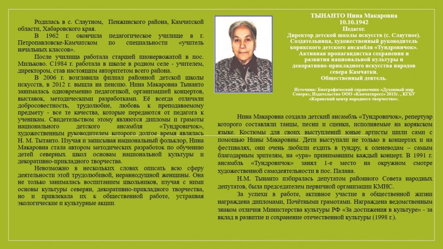 Тынанто Нина Макаровна
