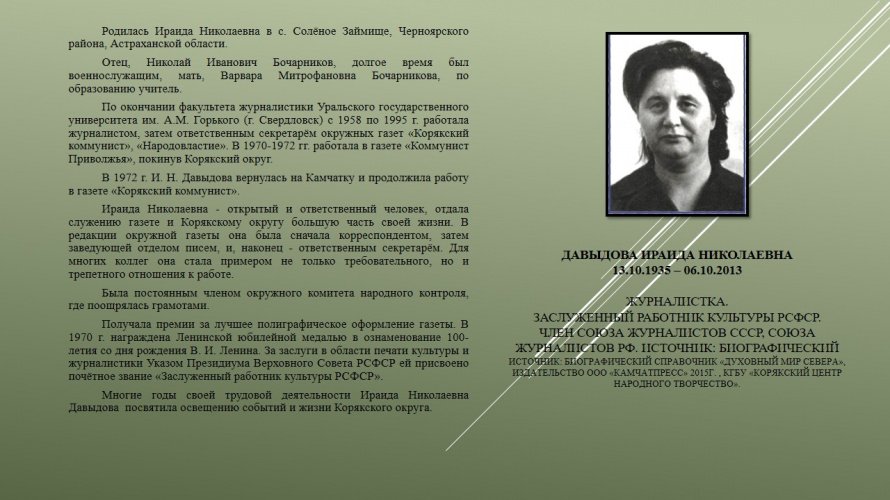 Давыдова Ираида Николаевна